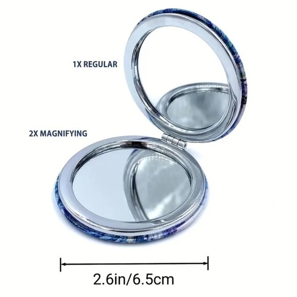 Vincent Van Gogh's Starry Night Printed Compact Magnifying Mirror - Picture 2 of 2